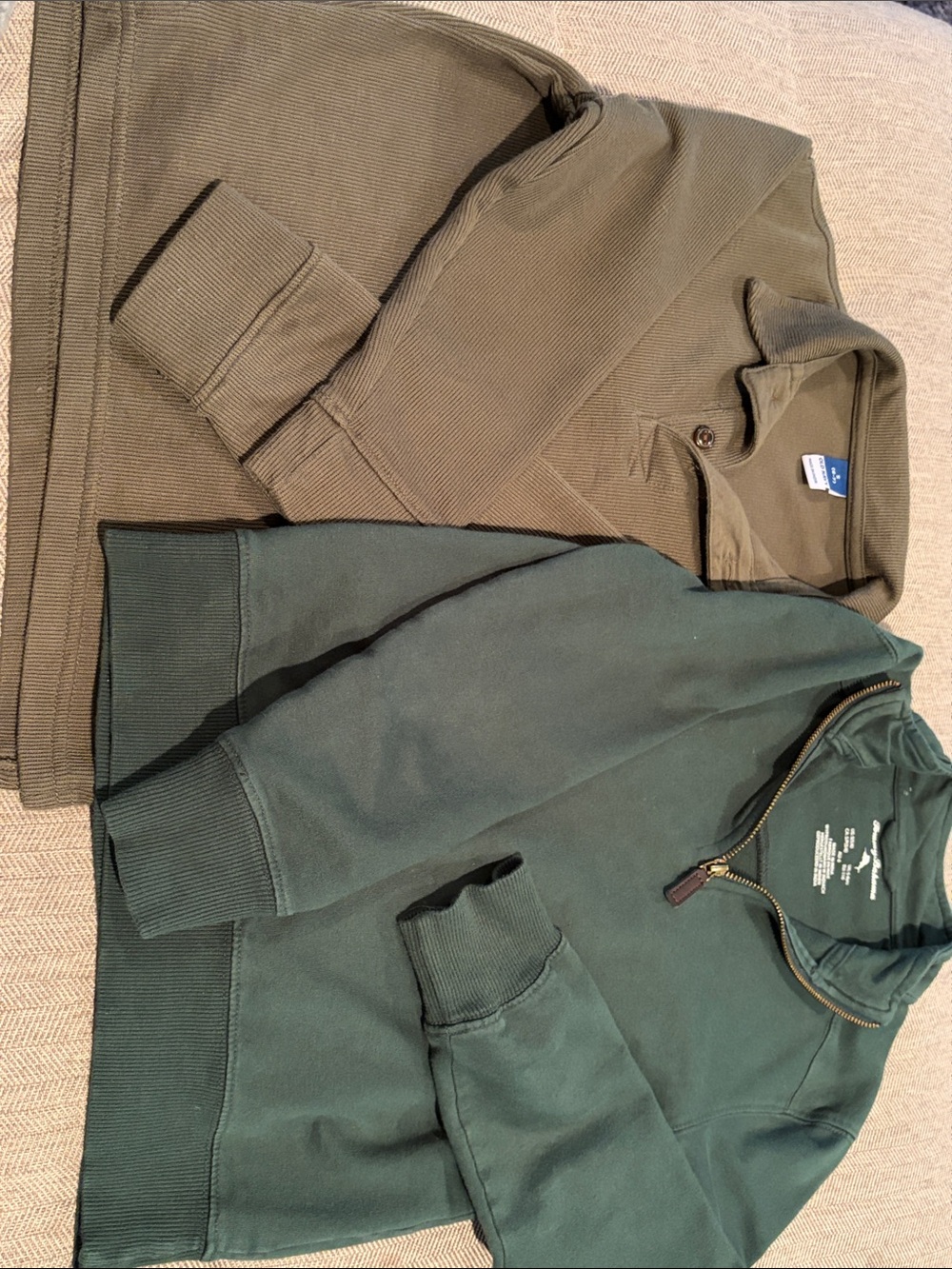 Tommy Bahama 1/4 zip and Old Navy 1/4 button up sweater